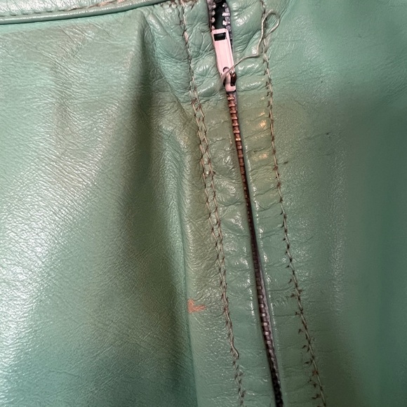 80's Mint Green Leather Jacket & Skirt - Size 10 & 4- Wilsons Suede & Leather - Picture 14 of 14